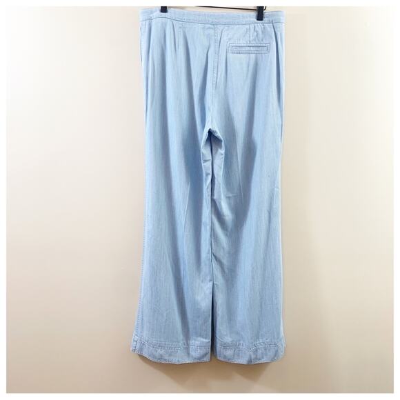 Diane Von Furstenberg Chambray Wide Leg Jeans - Picture 7 of 7